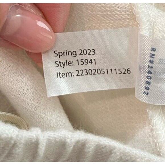 Marine Layer White Cotton Wide Leg Pull On Women's Lounge Pants Size Medium - Picture 4 of 6